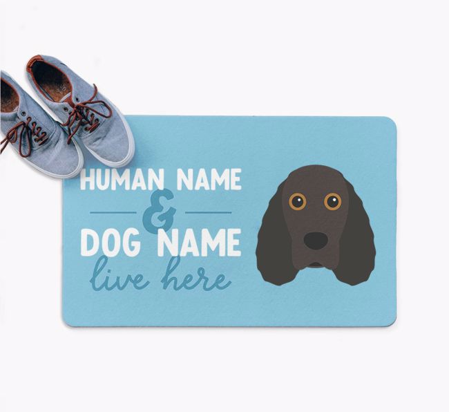 Human & Dog Live Here: Personalized {breedFullName} Doormat